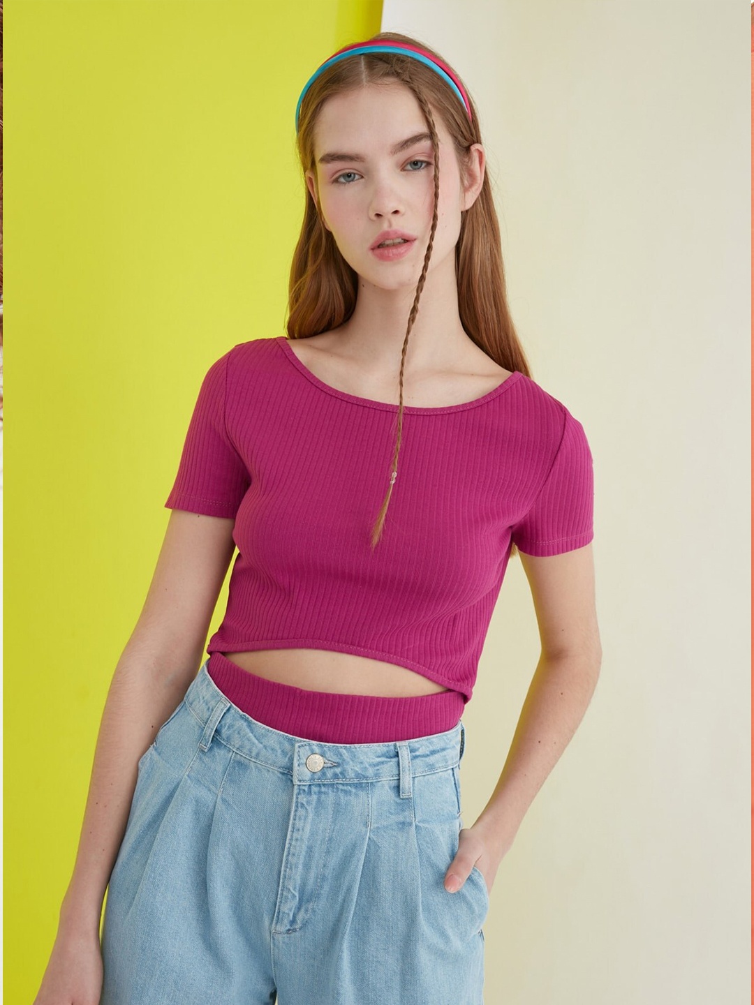 

Trendyol Purple Solid Top