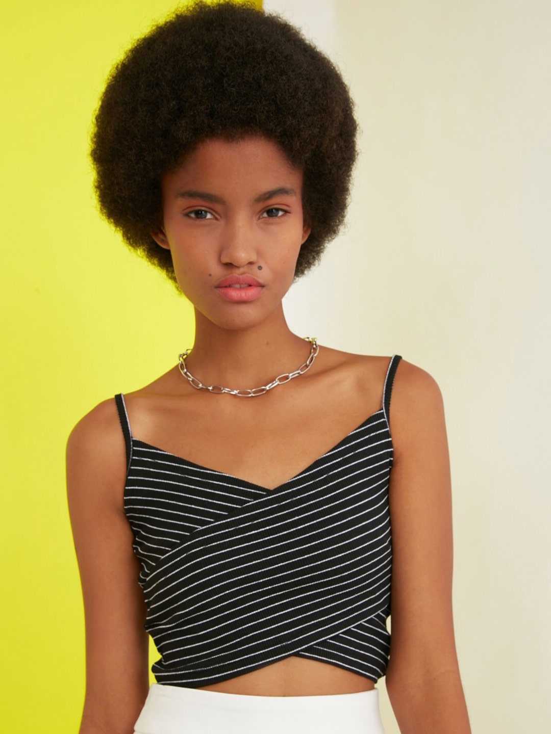 

Trendyol Black Striped Crop Top