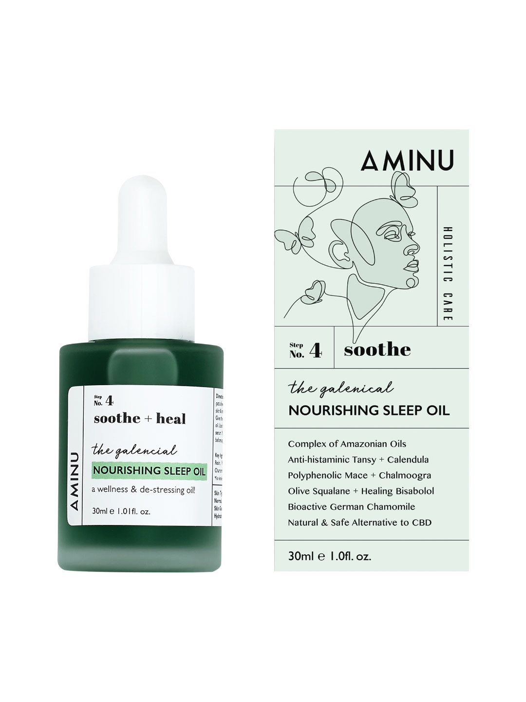 

AMINU Destressing Nourishing Sleep Oil, Green