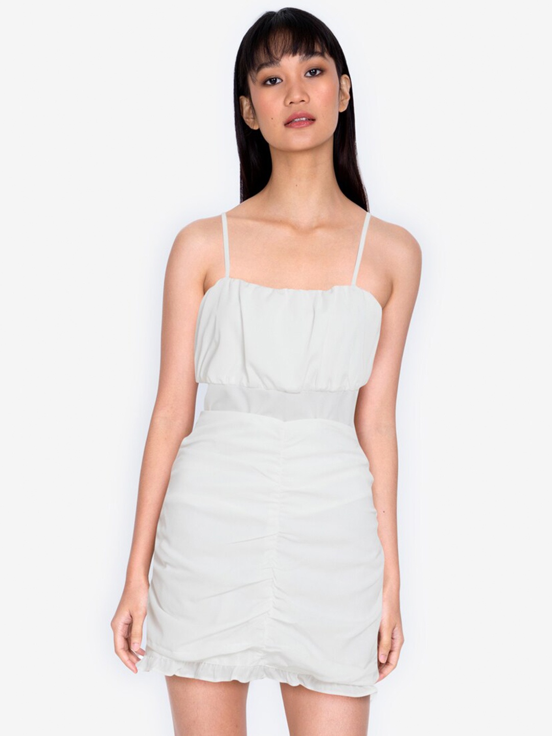 

ZALORA BASICS White Gathered Front Cami Top