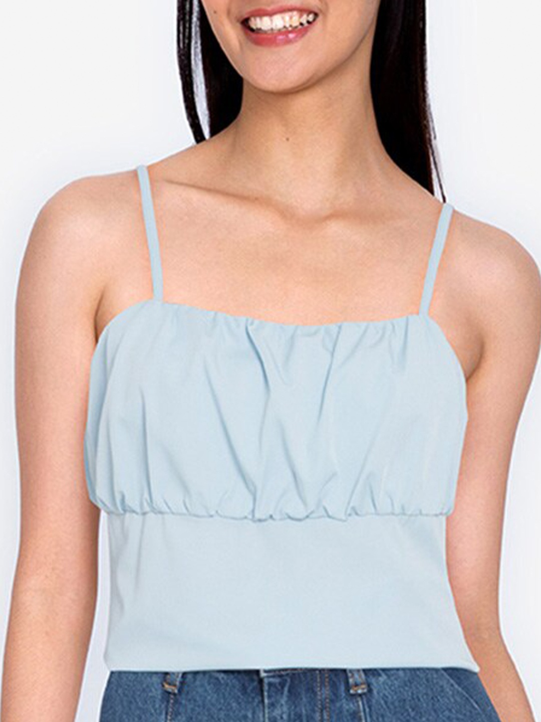 

ZALORA BASICS Blue Bralette Crop Top