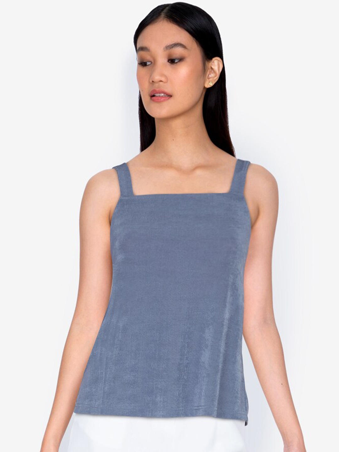 

Zalora Blue Styled Back Bow Strap Top