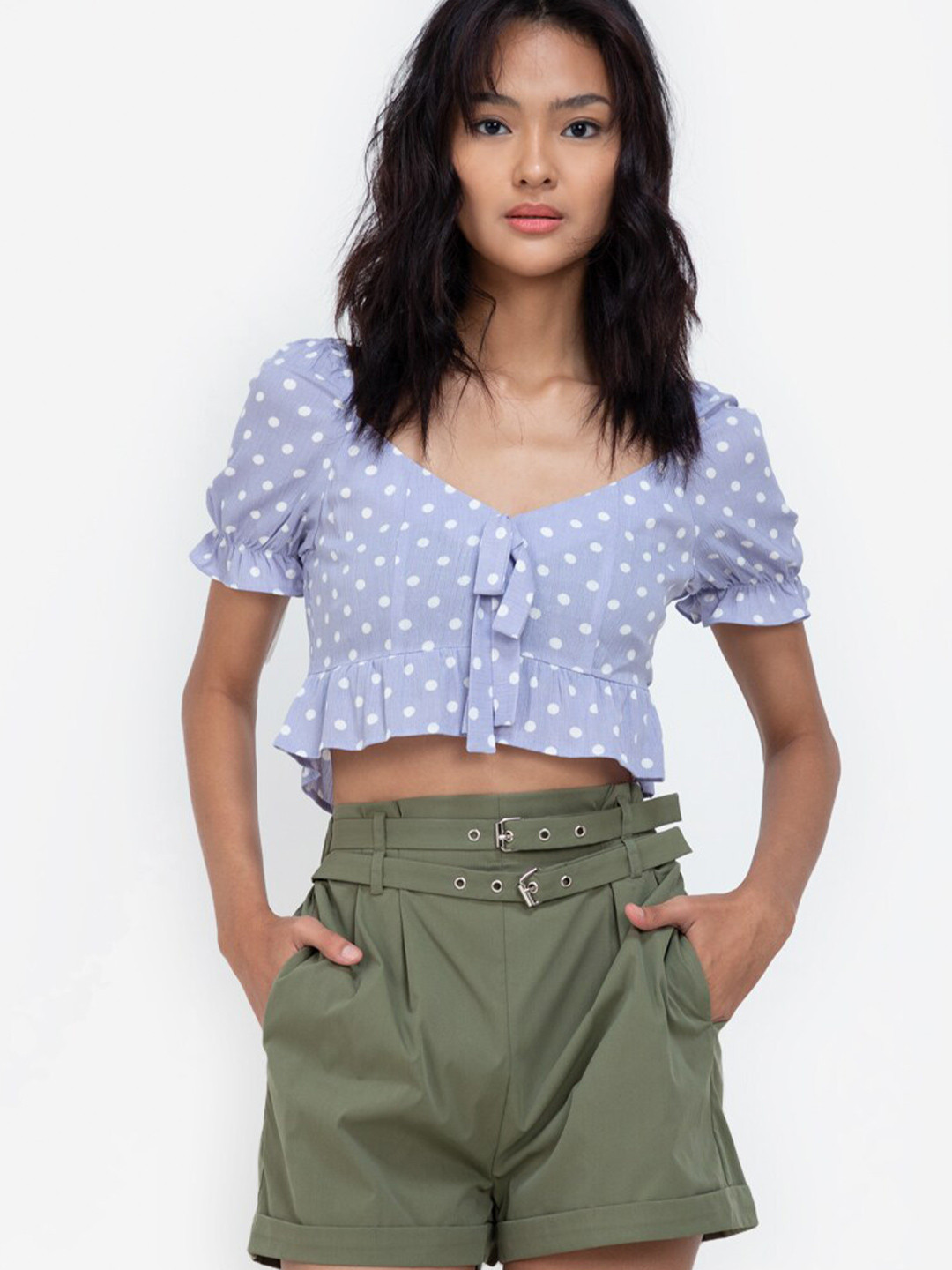 

ZALORA BASICS Multicoloured Print Crop Top, Multi