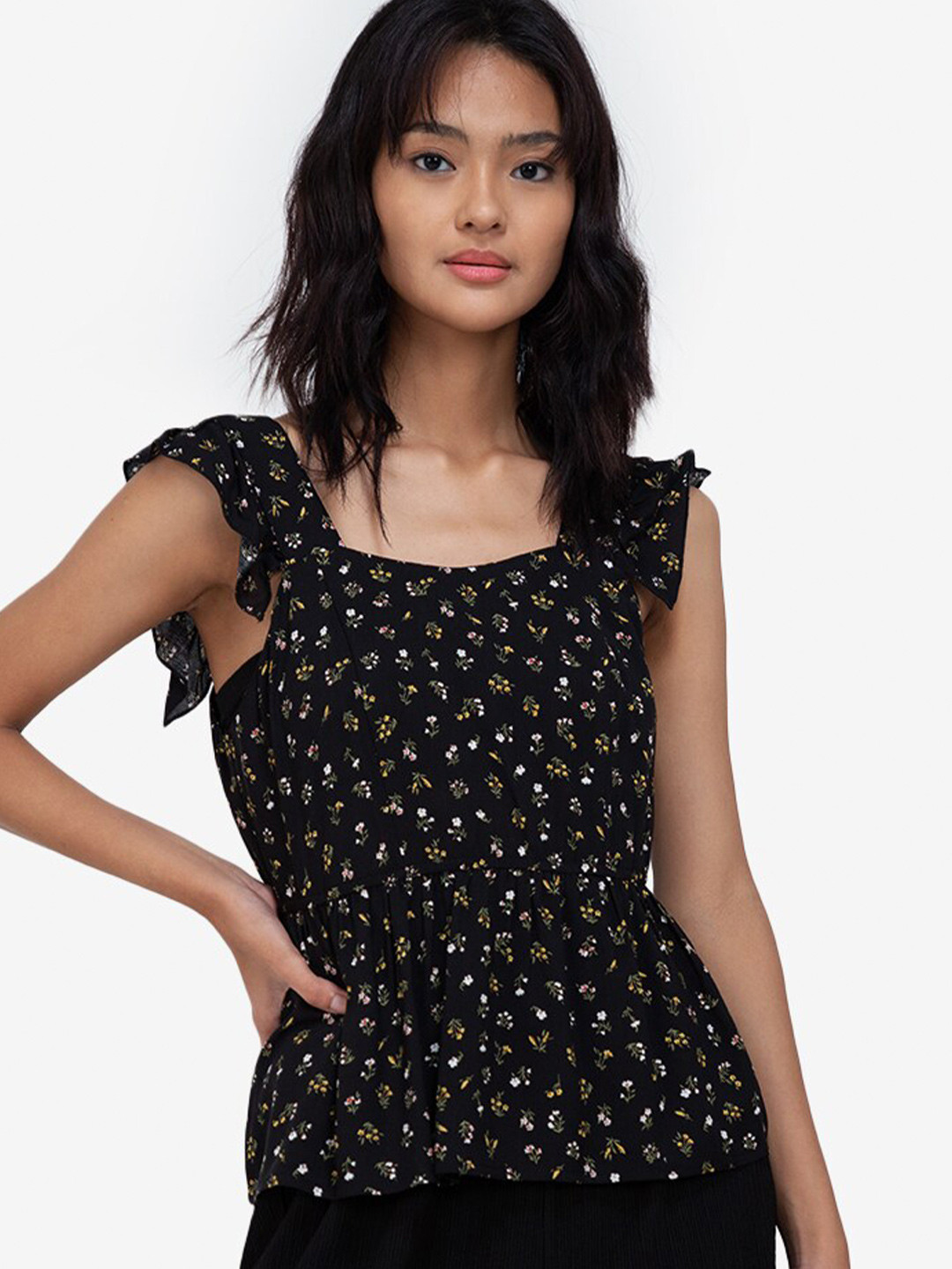 

ZALORA BASICS Multicoloured Floral Print Top, Multi