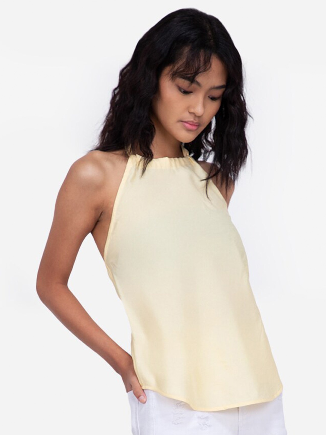 

ZALORA BASICS Yellow Halter Neck Top