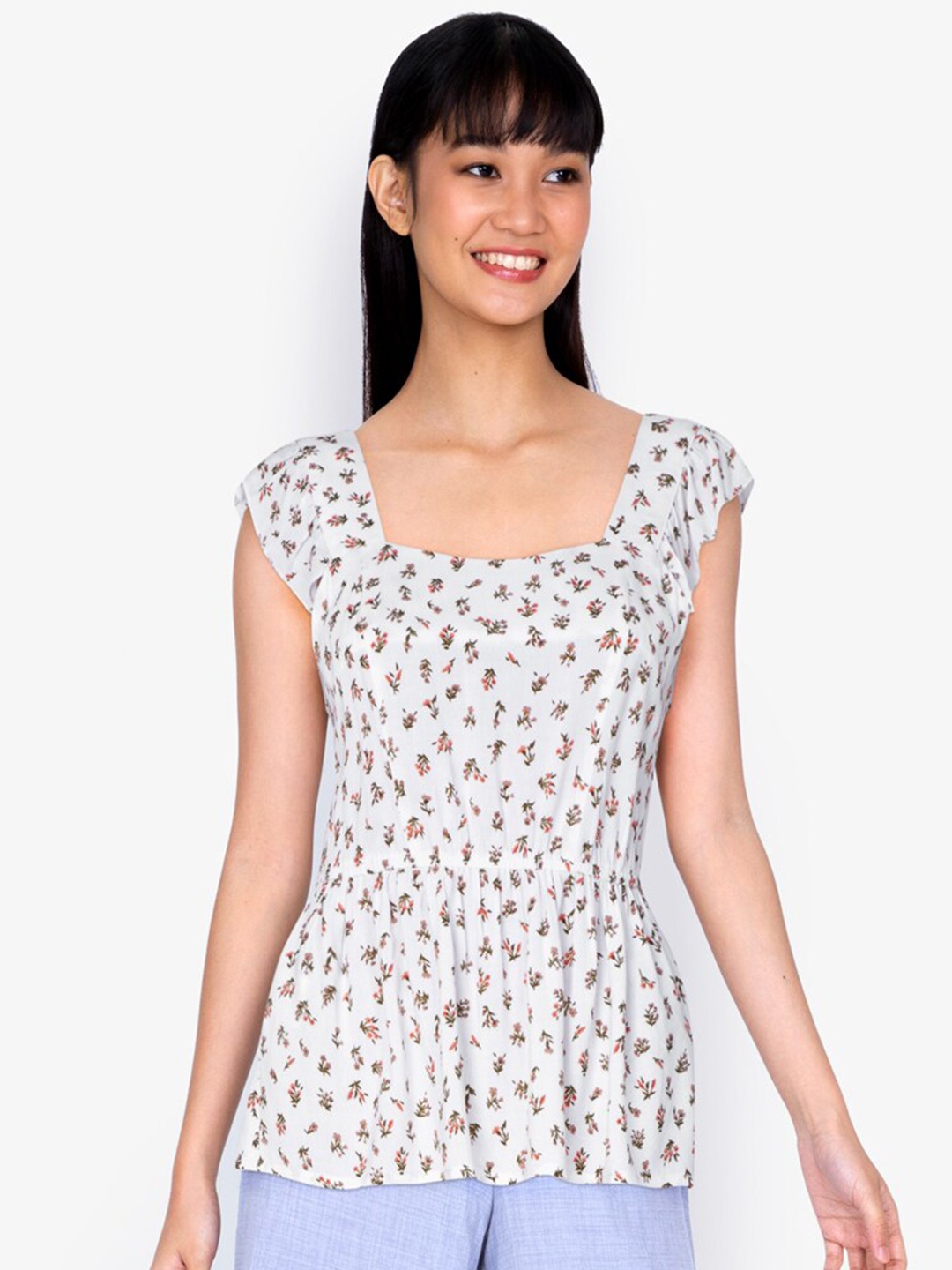 

ZALORA BASICS Multicoloured Floral Print Top, Multi