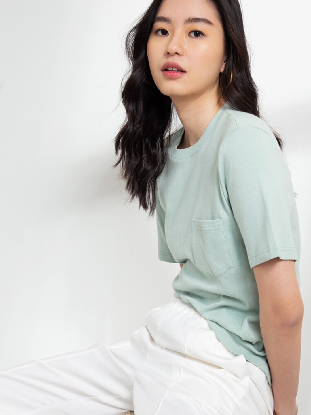 

Zalora Sea Green Organic Cotton Pocket Top