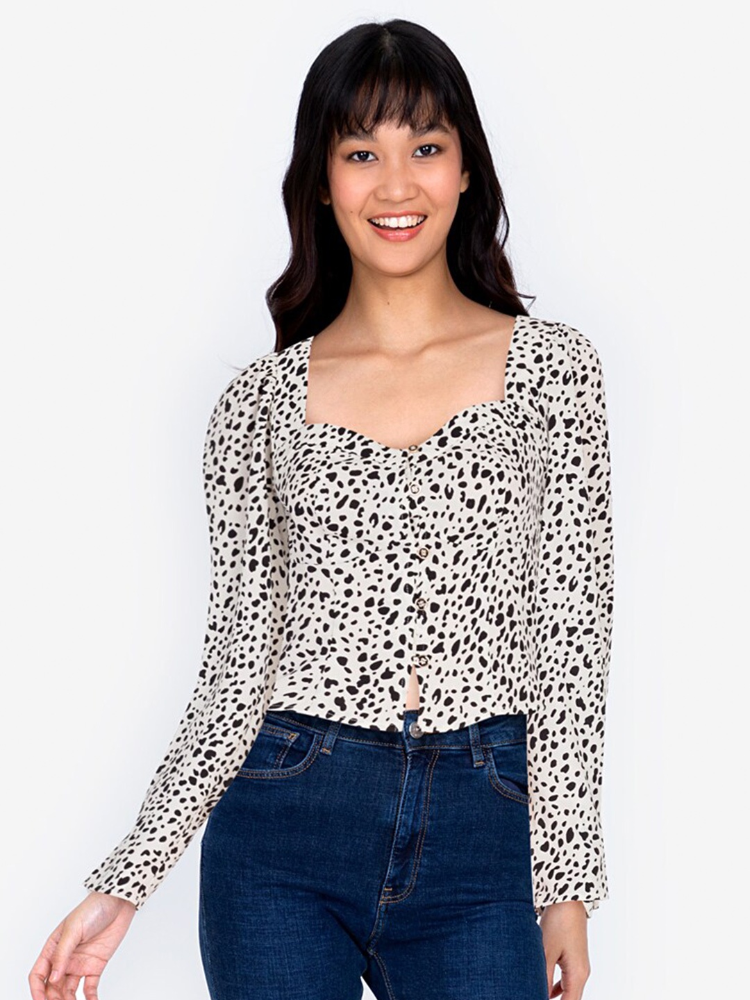 

ZALORA BASICS Multicoloured Animal Print Top, Multi