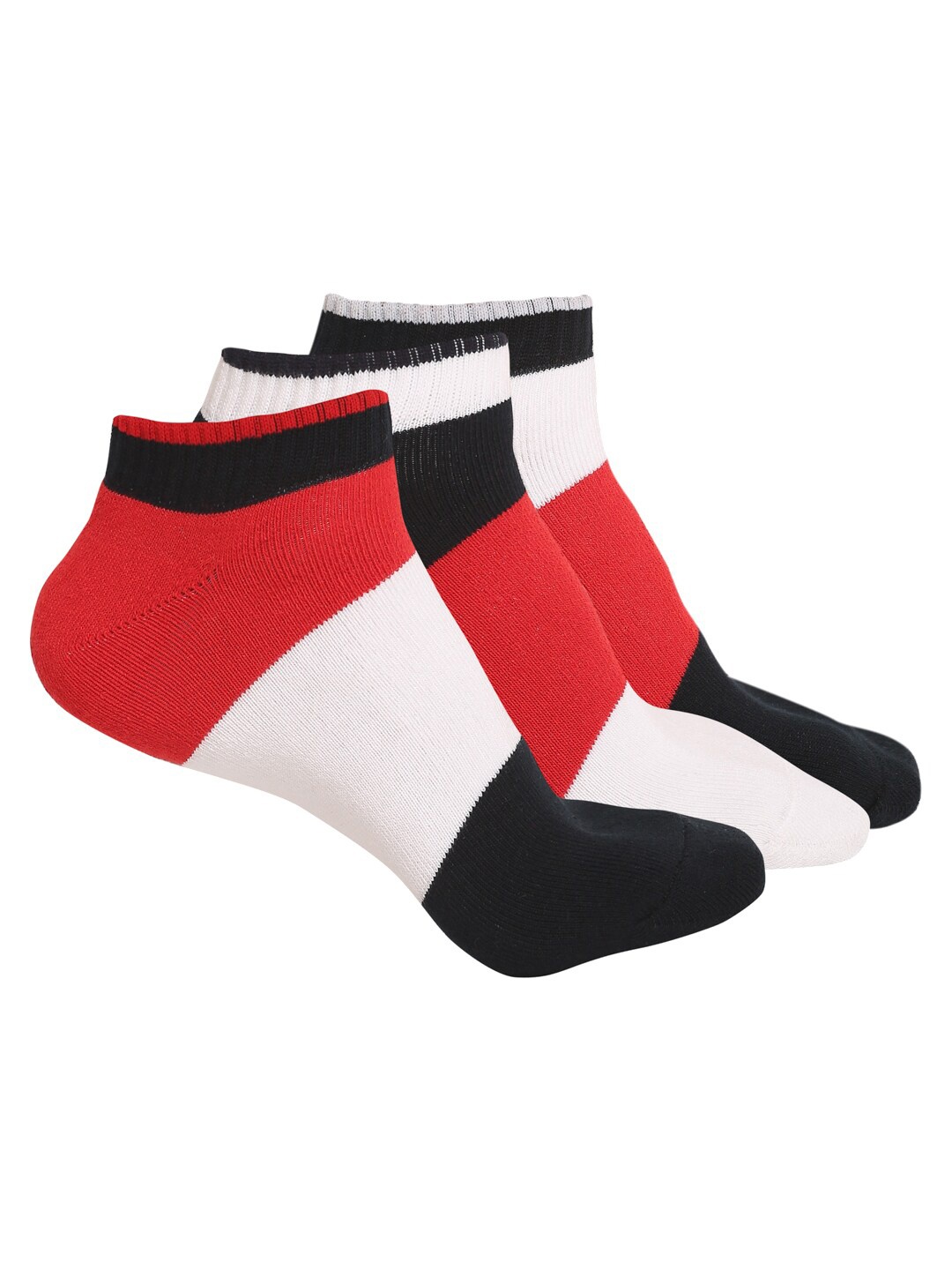 

LOUIS STITCH Men Pack Of 3 Colourblocked Above Ankle-Length Antimicrobial Socks, White