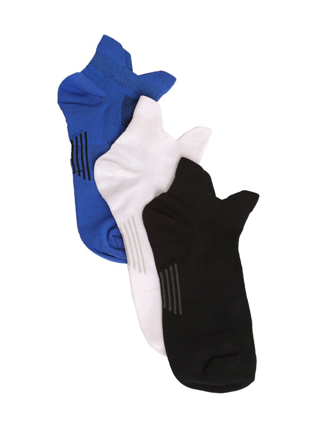 

LOUIS STITCH Men Pack Of 3 Solid Ankle-Length Antimicrobial Socks, Blue