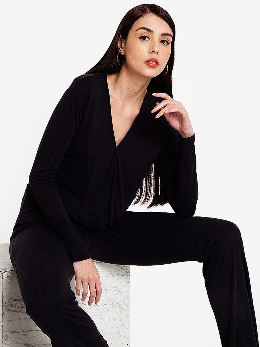 

ORIGIN BY ZALORA Black Wrap Top