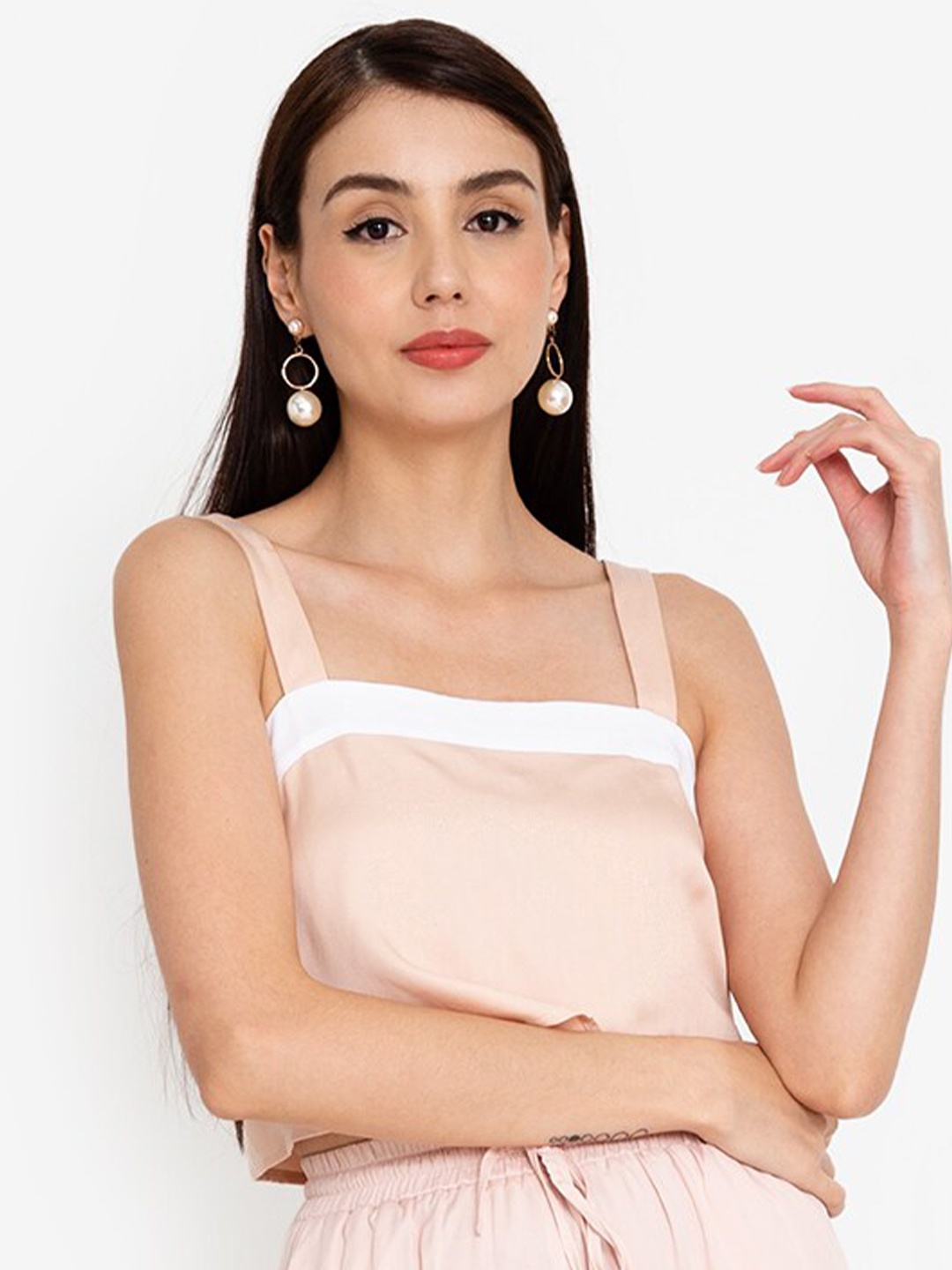 

ORIGIN BY ZALORA Pink Contrast Trim Top