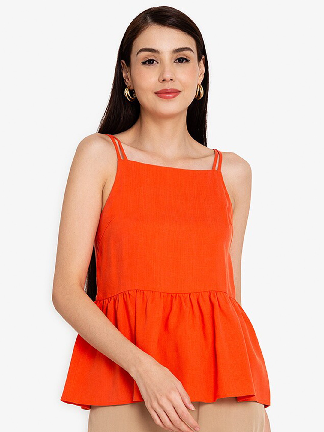 

ORIGIN BY ZALORA Orange Peplum Top