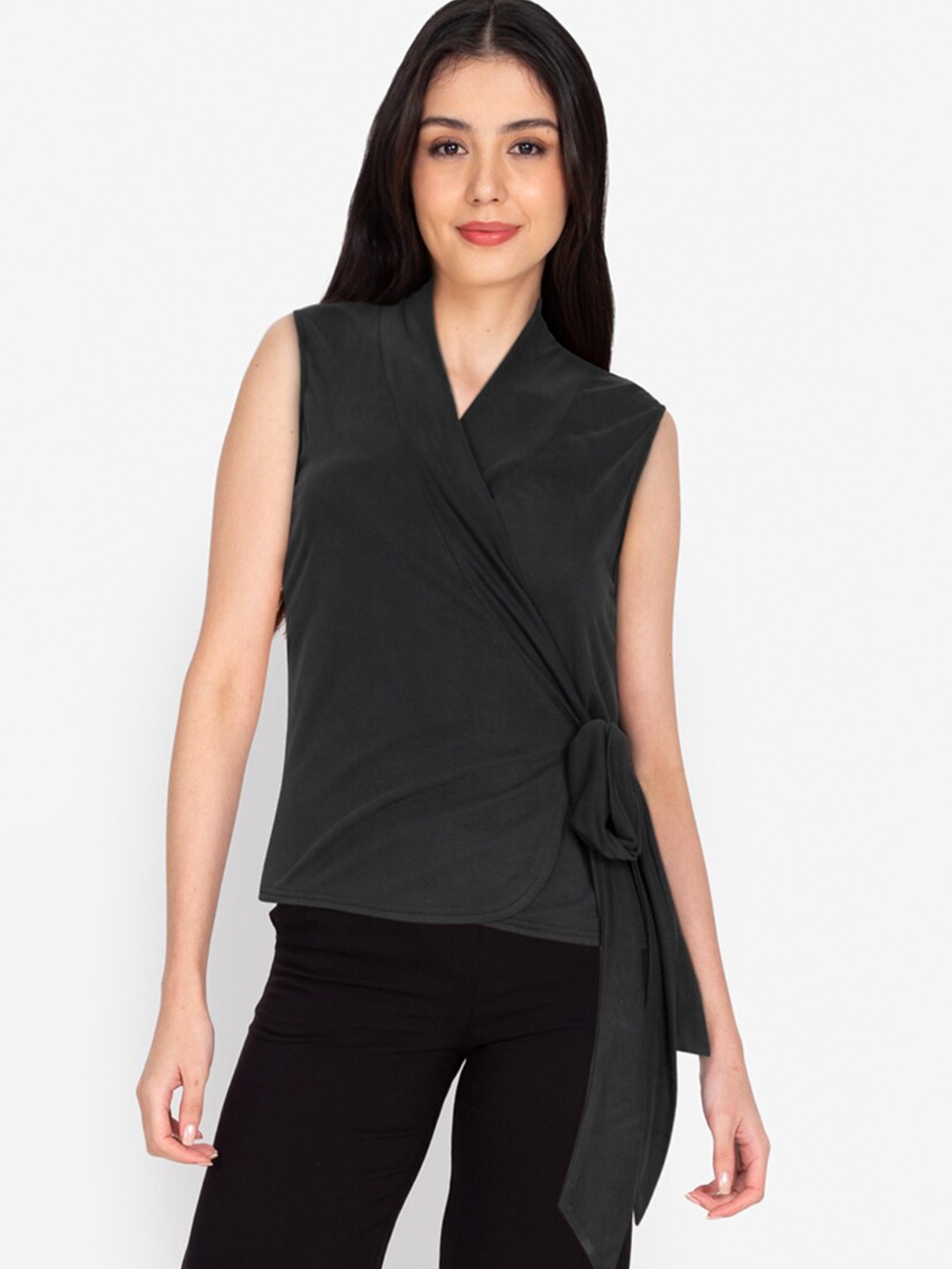 

ORIGIN BY ZALORA Black Wrap Top