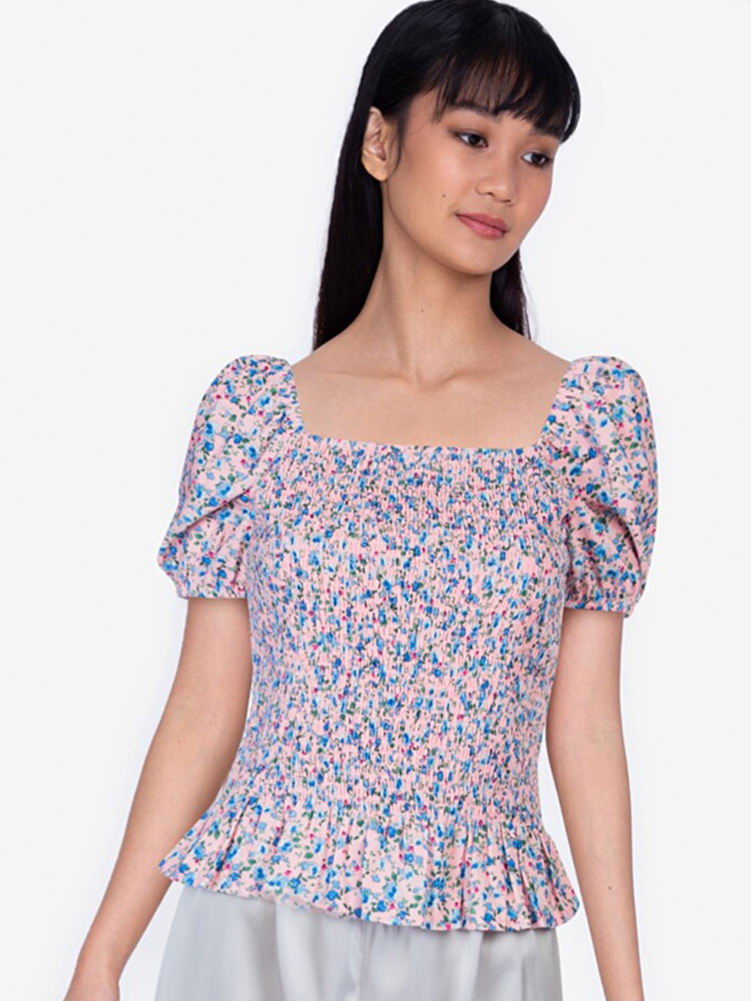 

ZALORA BASICS Multicoloured Floral Print Top, Multi