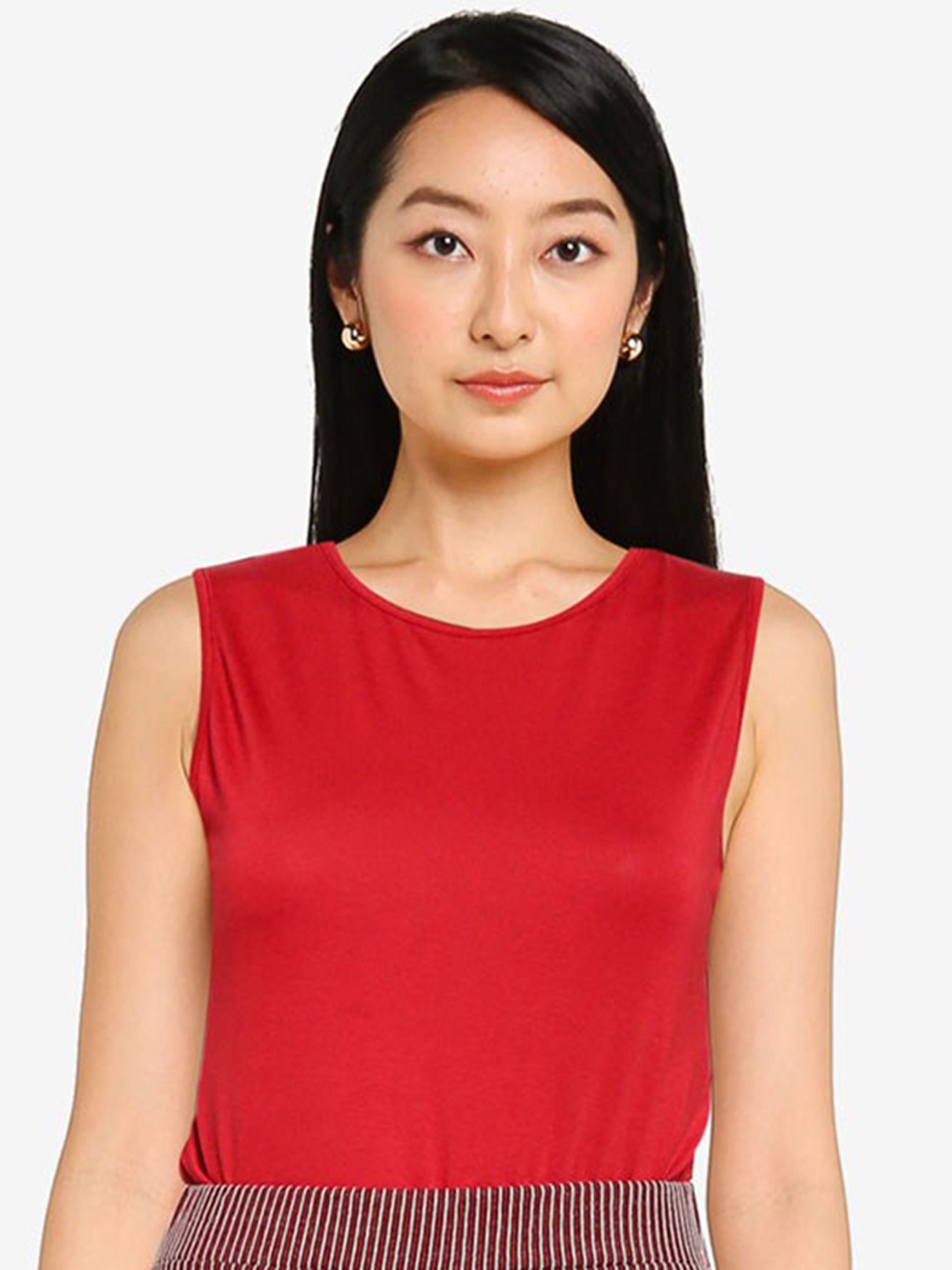 

ZALORA BASICS Red Solid Bodysuit Top