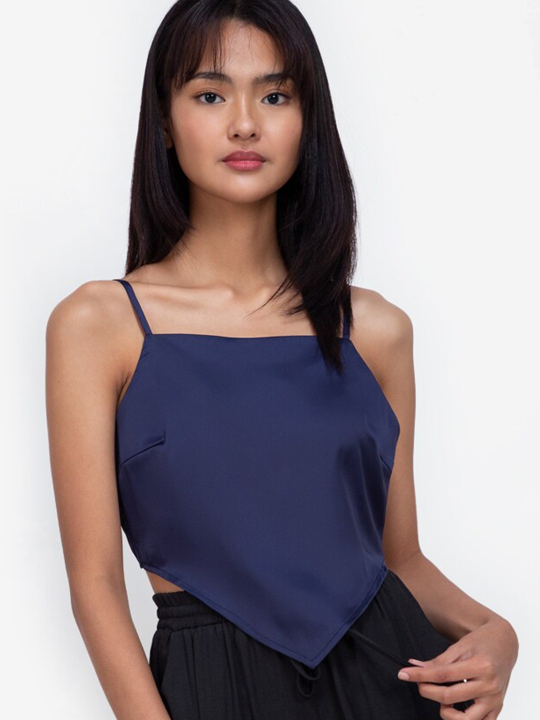 

ZALORA BASICS Navy Blue Sleeveless Top