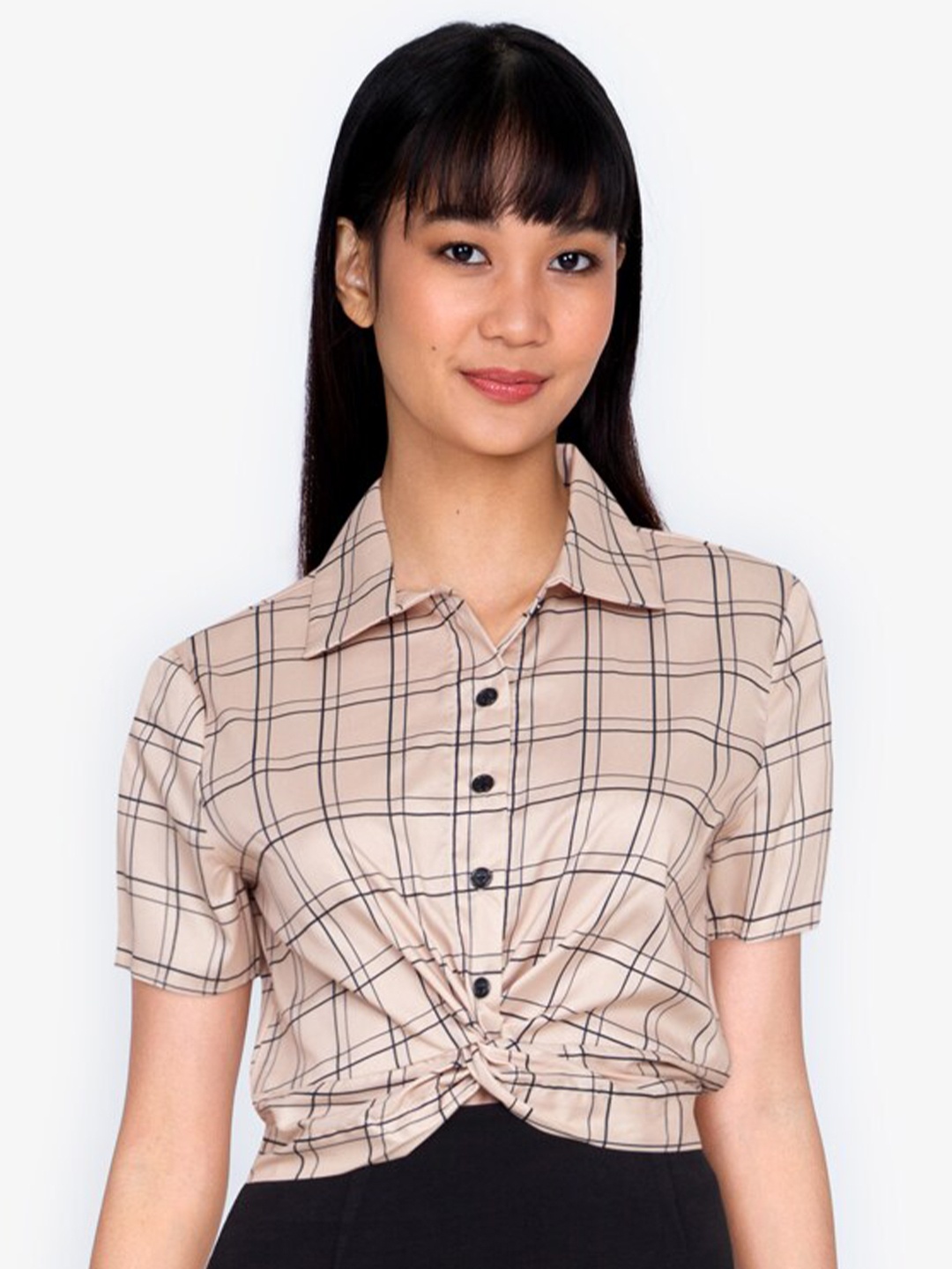 

ZALORA BASICS Women Multicoloured Checked Shirt Style Top, Multi