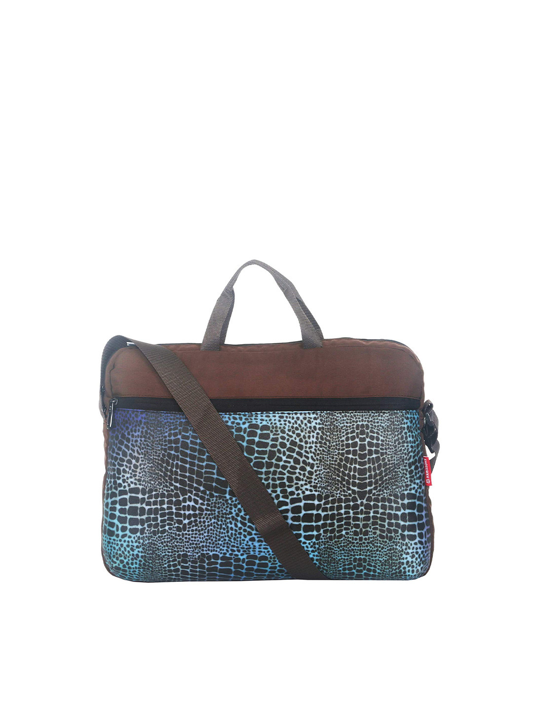 

Harissons Unisex Brown & Blue Printed Messenger Bag