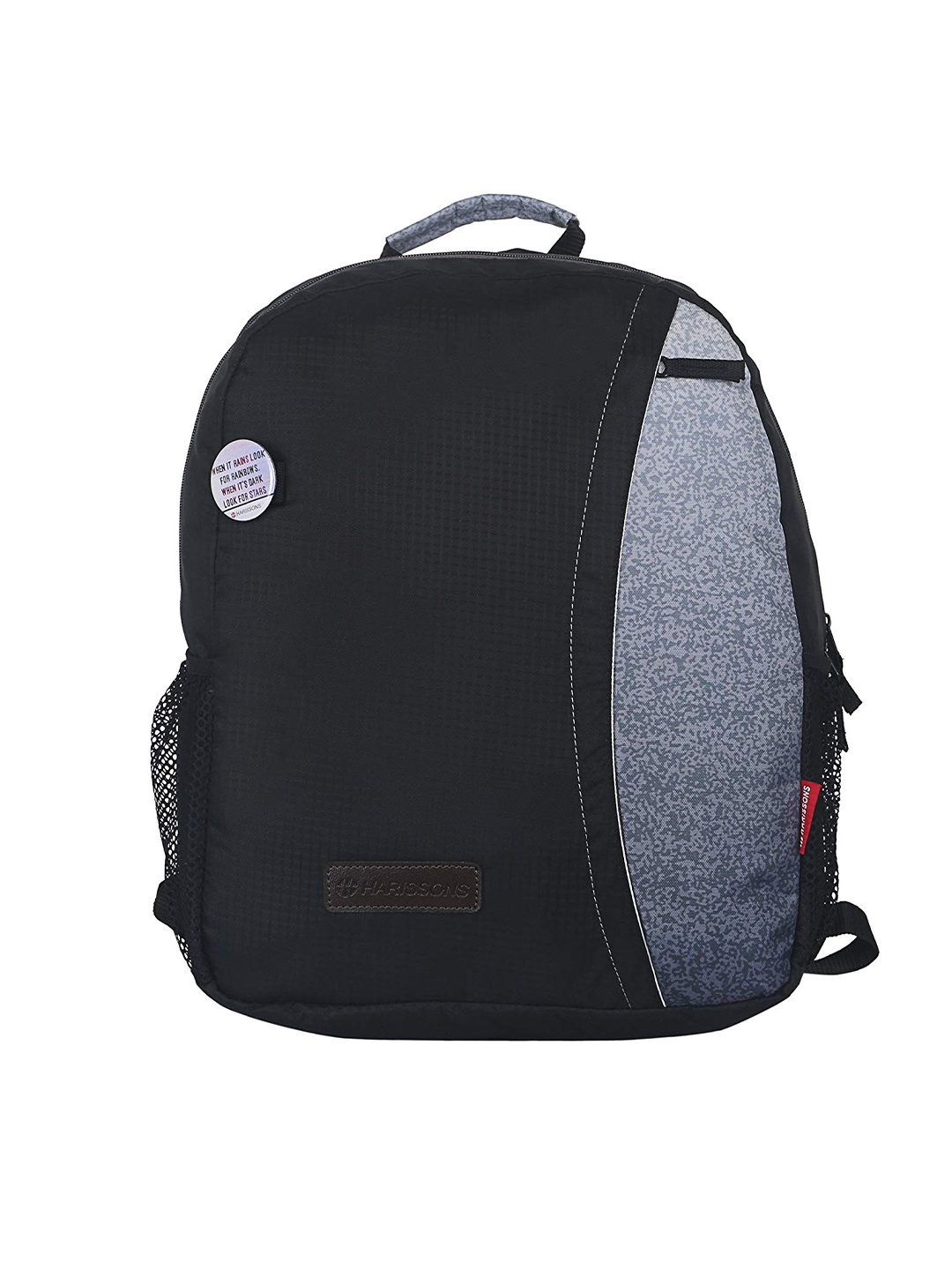 

Harissons Unisex Grey & Black Colourblocked Backpack