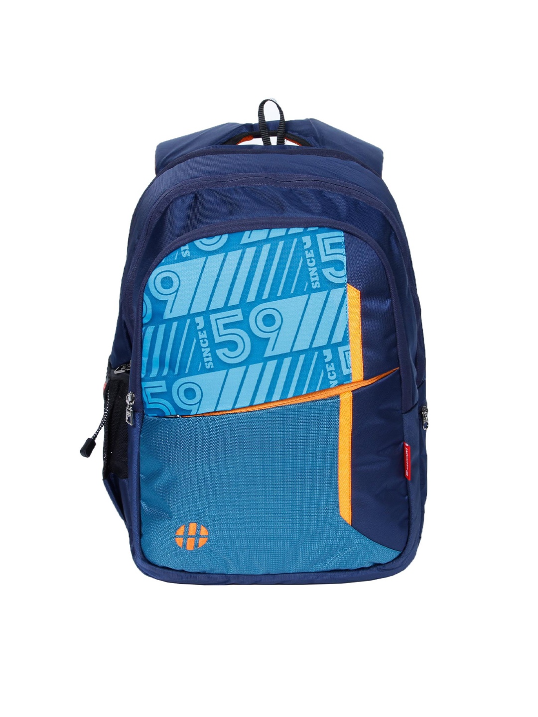 

Harissons Unisex Blue & Orange Alphanumeric Backpack