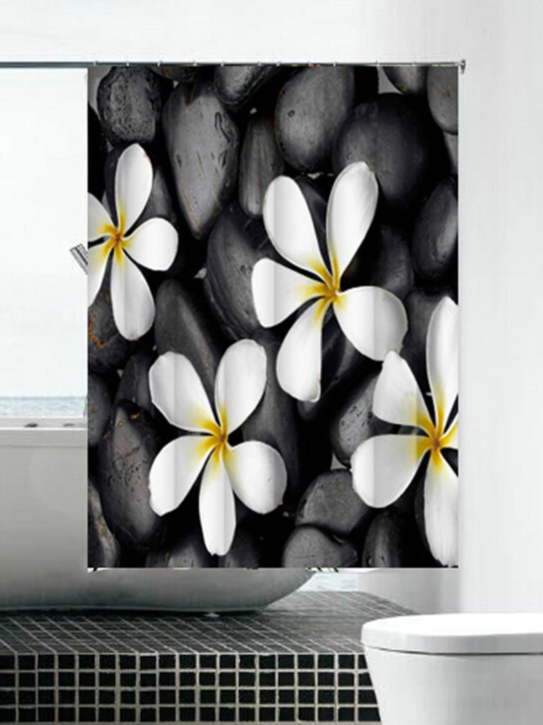 

Lushomes Black & White Printed Shower Curtain