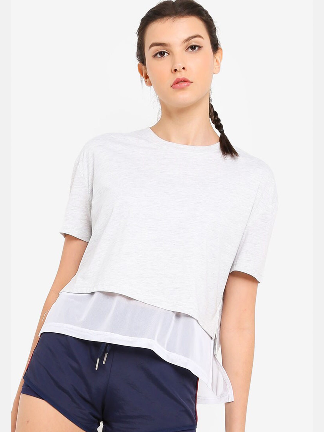 

ZALORA ACTIVE Grey Layered Top