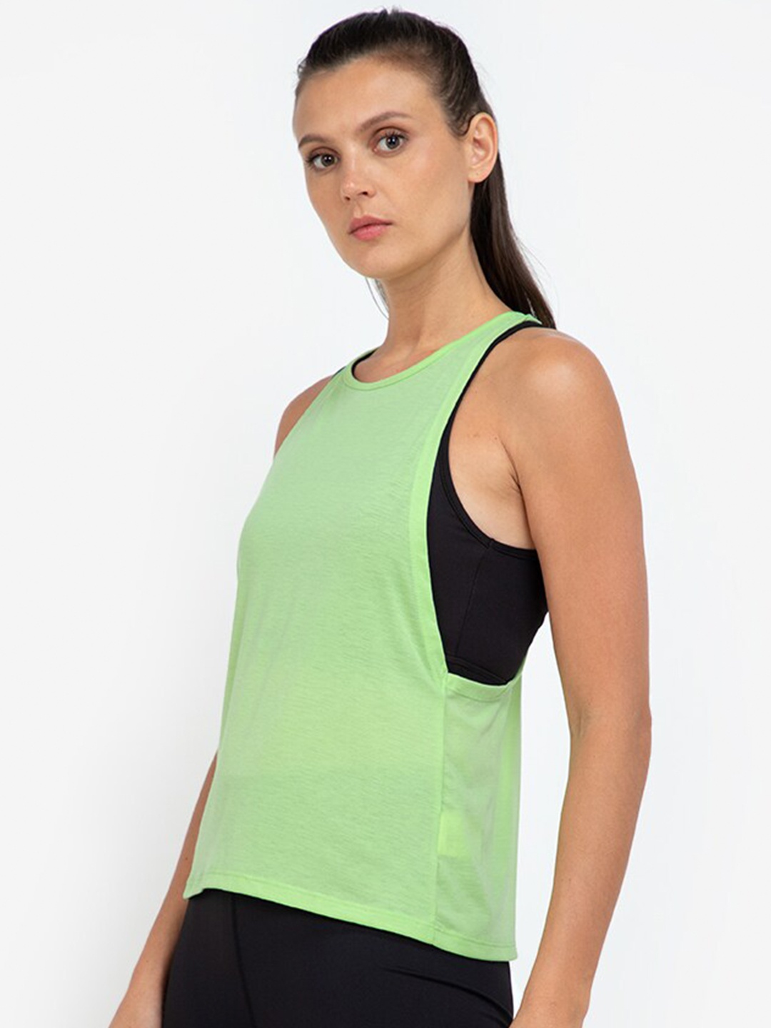 

ZALORA ACTIVE Green Colourblocked Tank Top