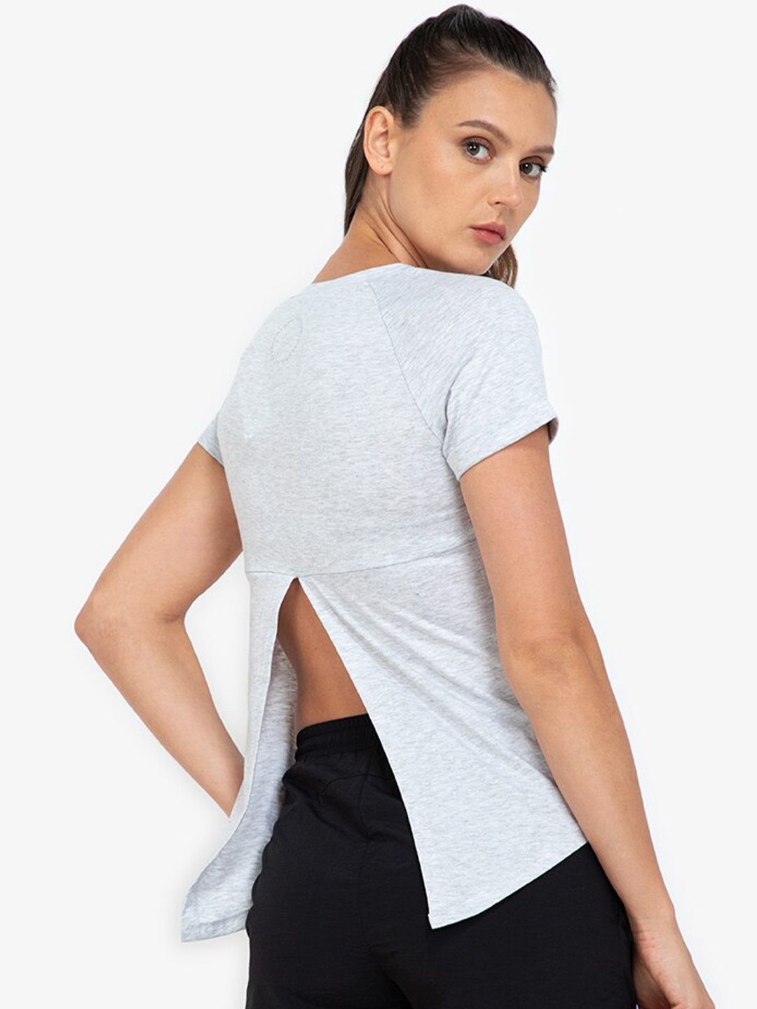 

ZALORA ACTIVE Grey Styled Back Top