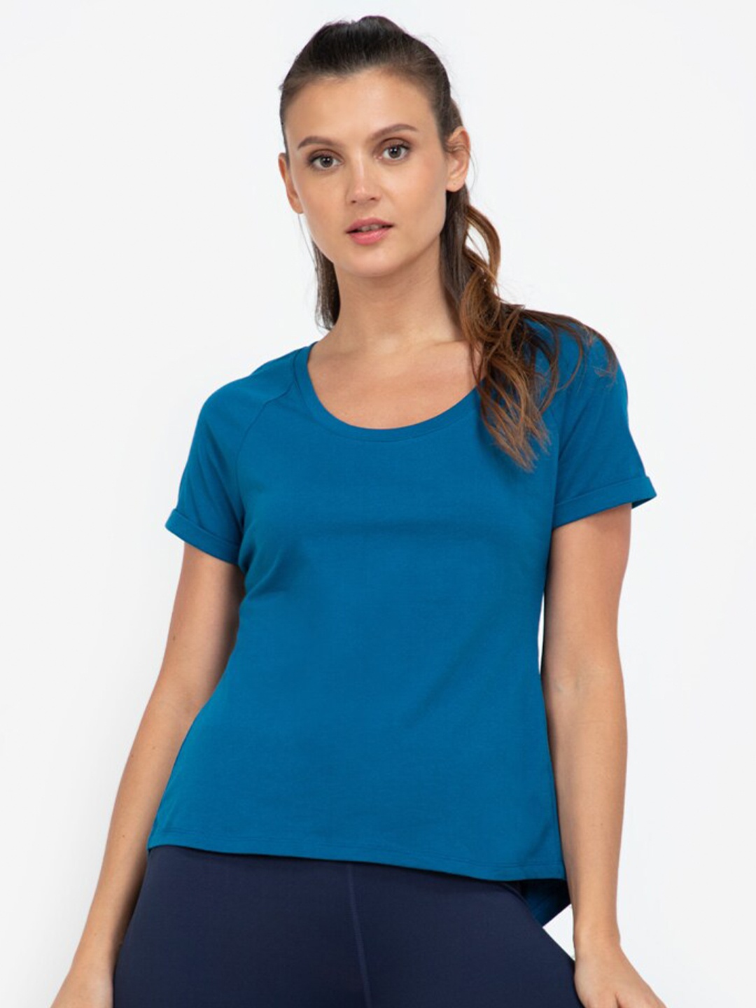 

ZALORA ACTIVE Women Blue Solid Regular Top