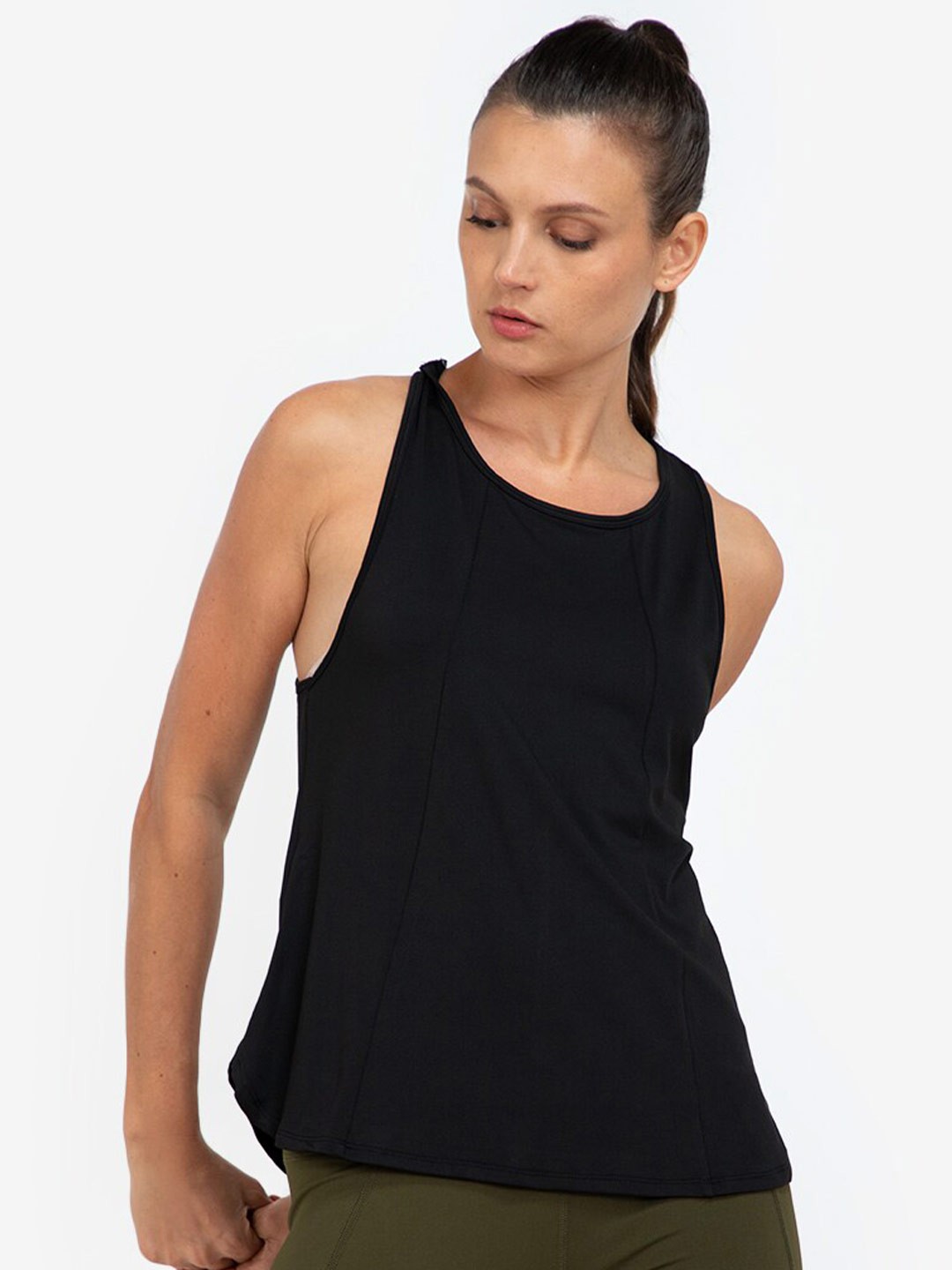

ZALORA ACTIVE Black Solid Tank Top