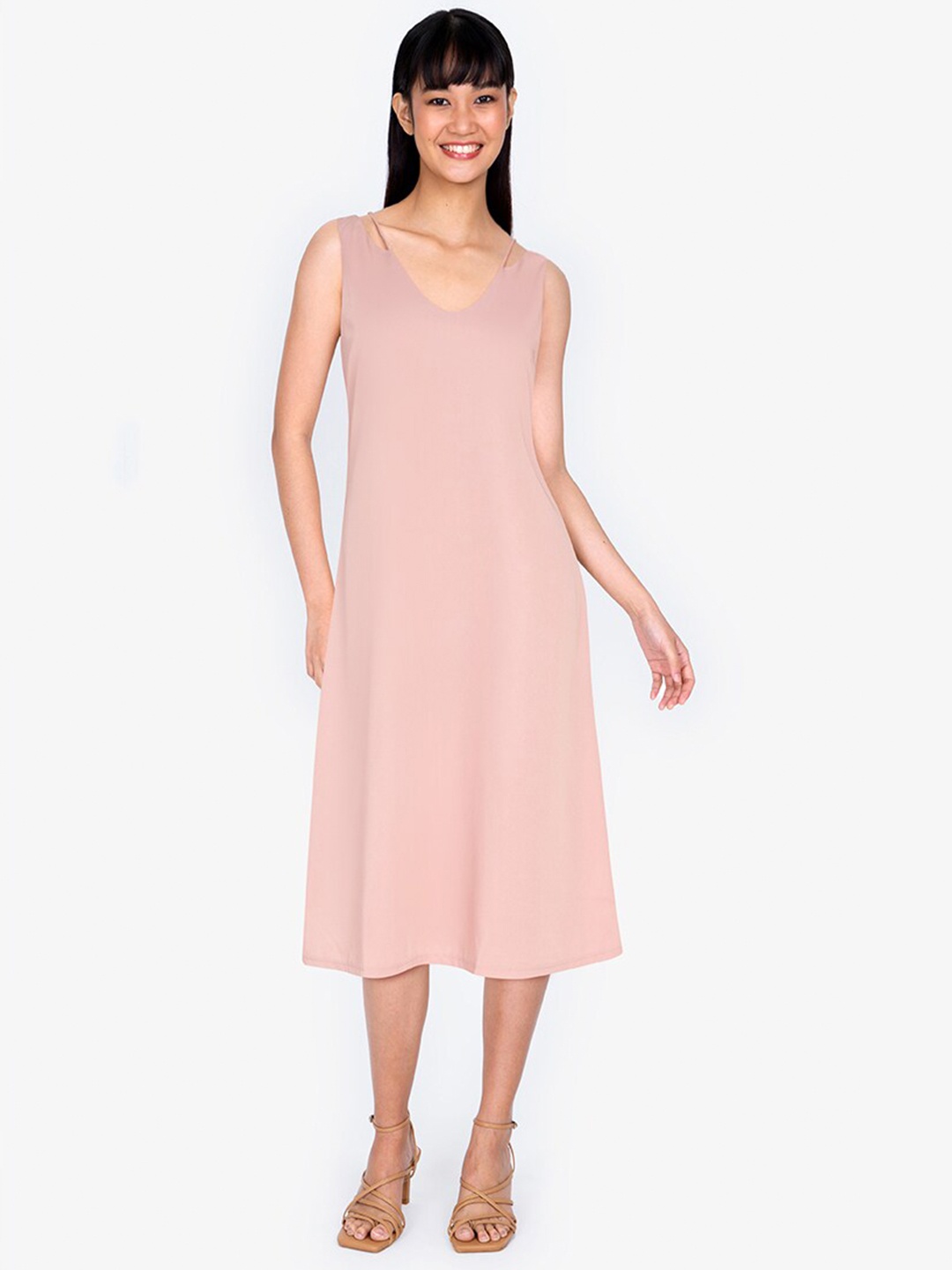 

ZALORA BASICS Pink A-Line Midi Dress
