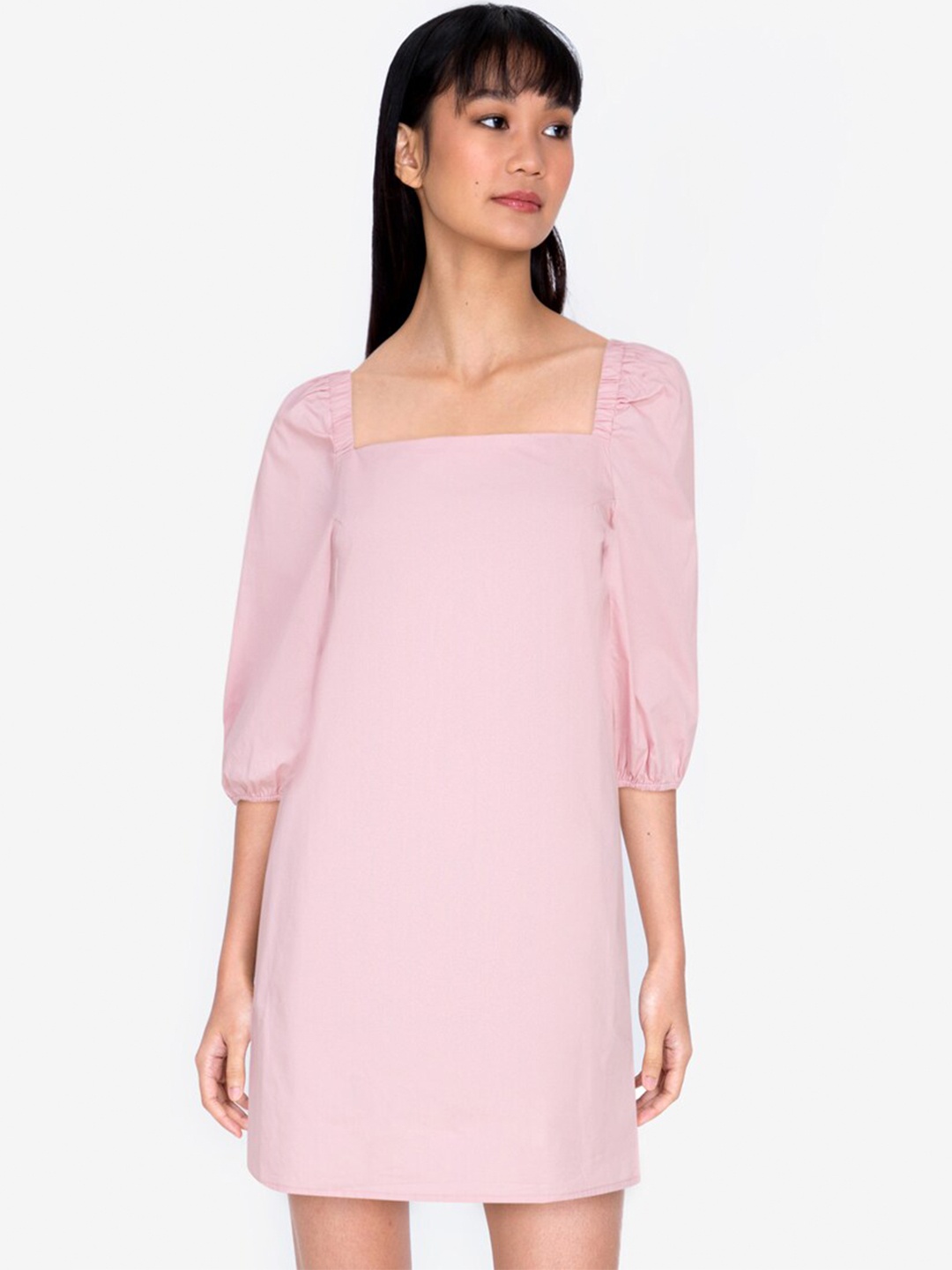 

ZALORA BASICS Pink A-Line Mini Dress