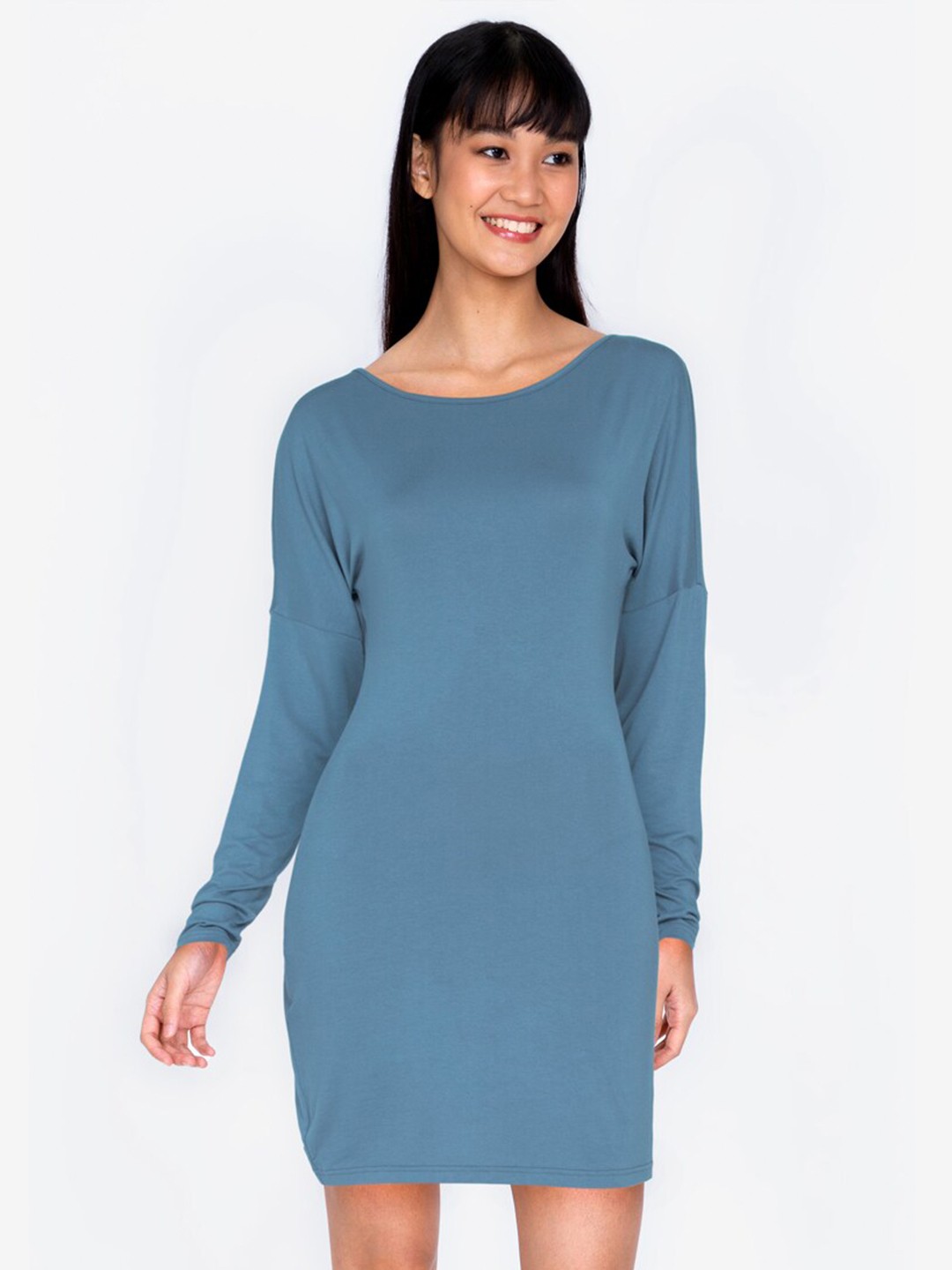 

ZALORA BASICS Women Blue Solid Sheath Dress