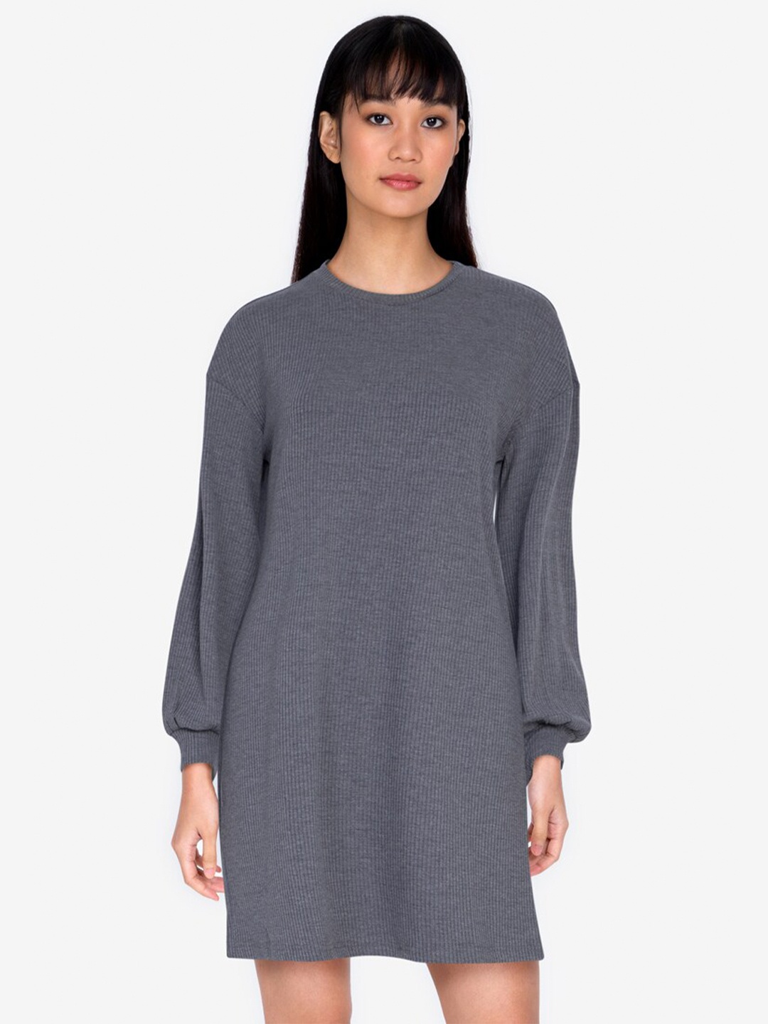 

ZALORA BASICS Women Grey Jumper Dress