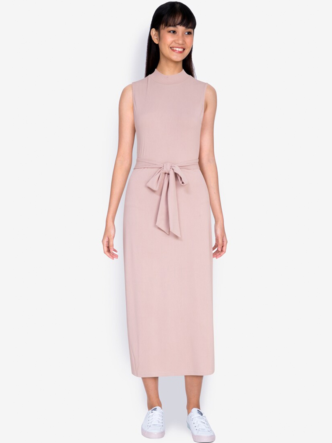 

ZALORA BASICS Pink Sheath Midi Dress