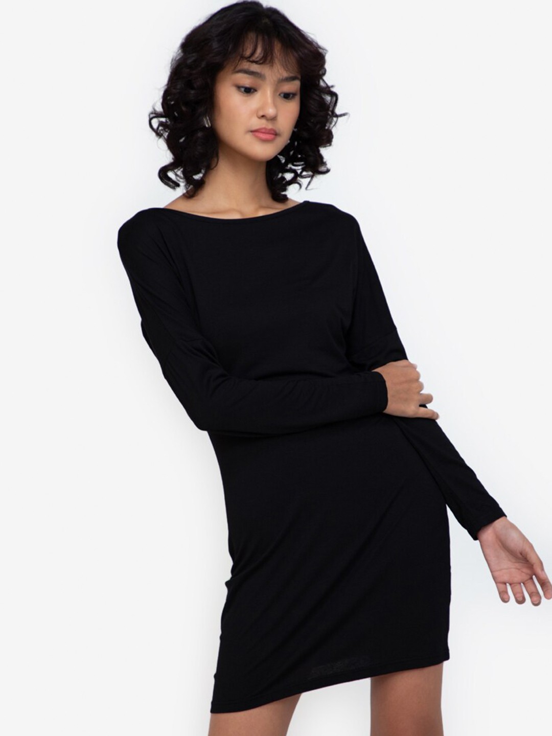 

ZALORA BASICS Black Sheath Mini Dress