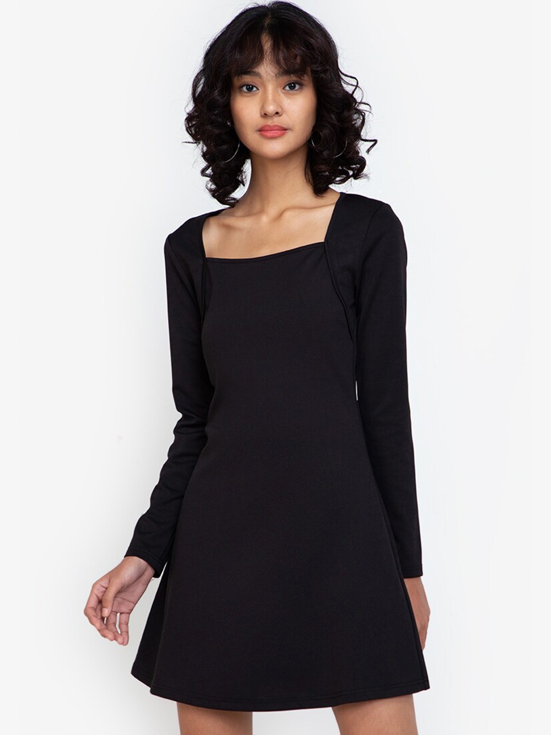 

ZALORA BASICS Black A-Line Mini Dress
