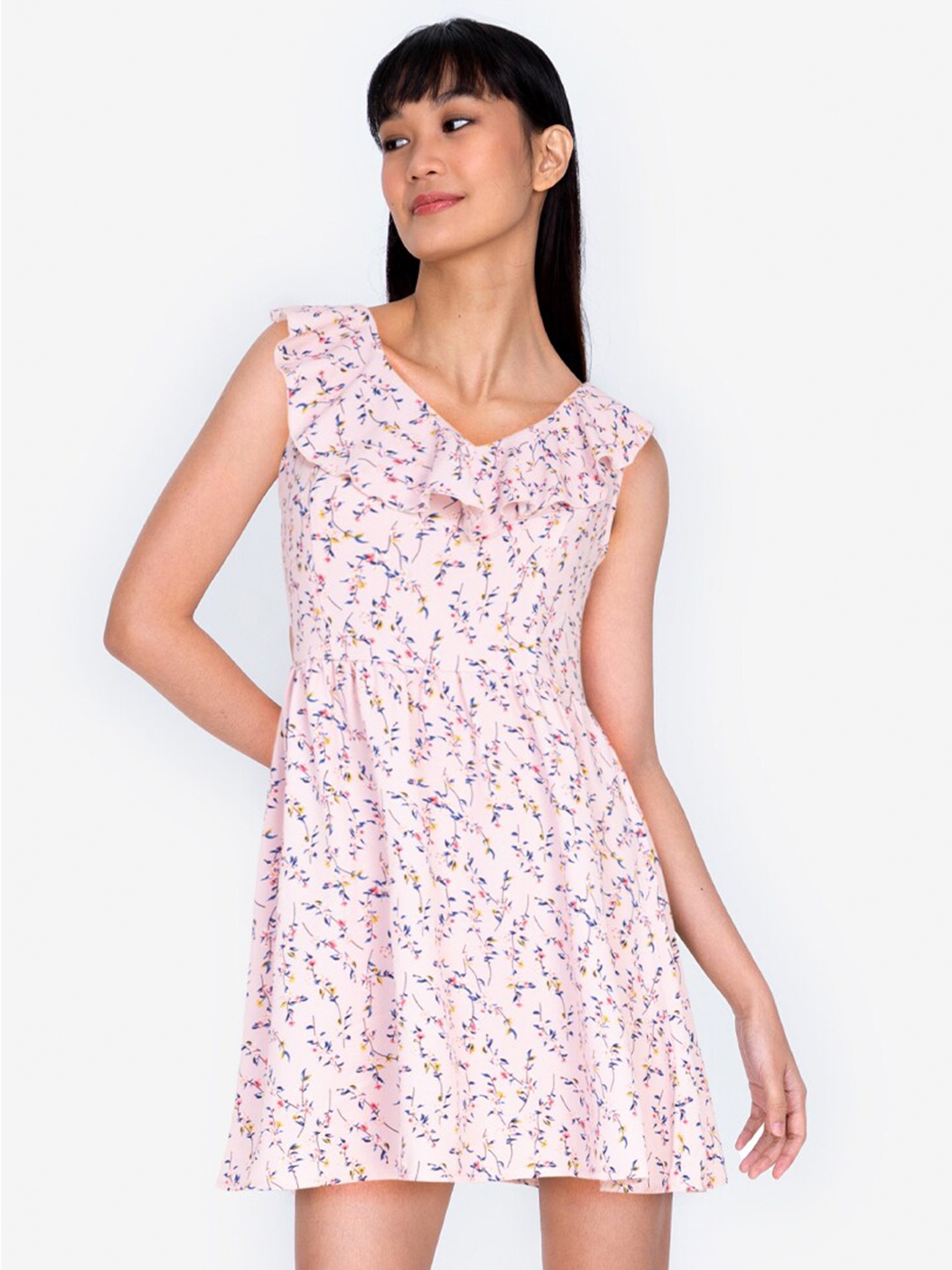 

ZALORA BASICS Multicoloured Floral Mini Dress, Multi
