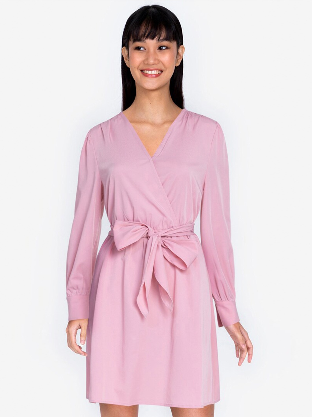 

ZALORA BASICS Pink Wrap Dress