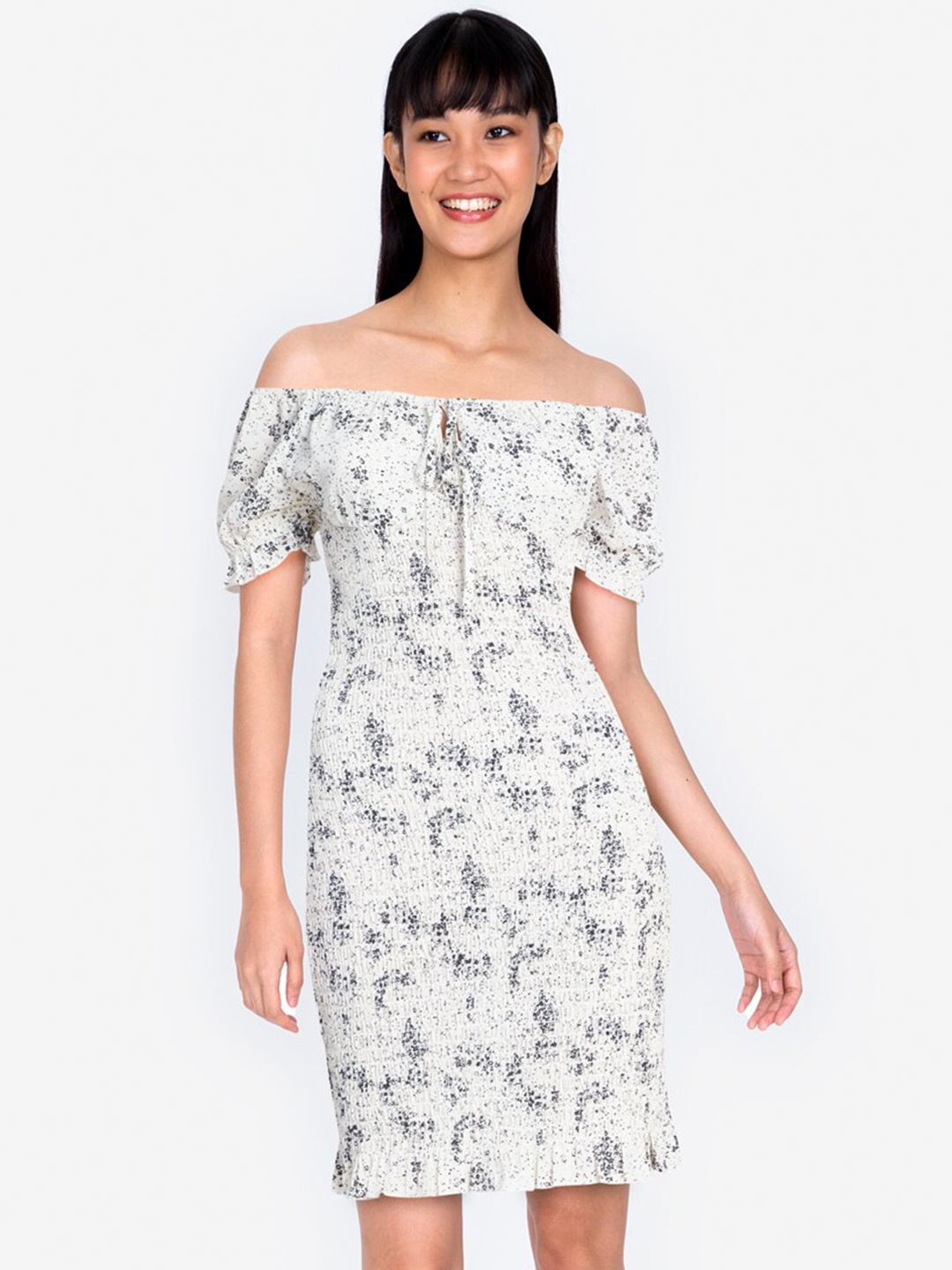 

ZALORA BASICS Multicoloured Floral Off-Shoulder Sheath Dress, Multi