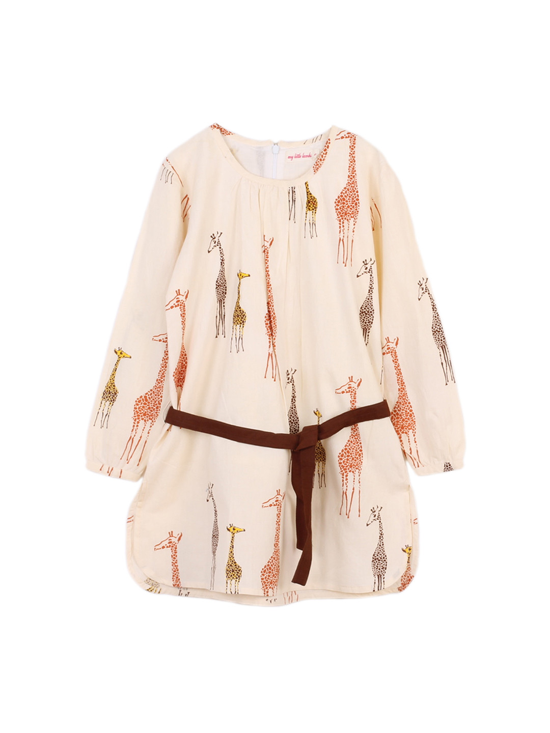 

My Little Lambs Girls Beige Printed Shift Dress