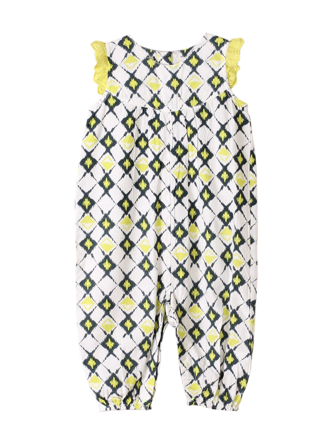 

My Little Lambs Kids White Ikat Print Rompers