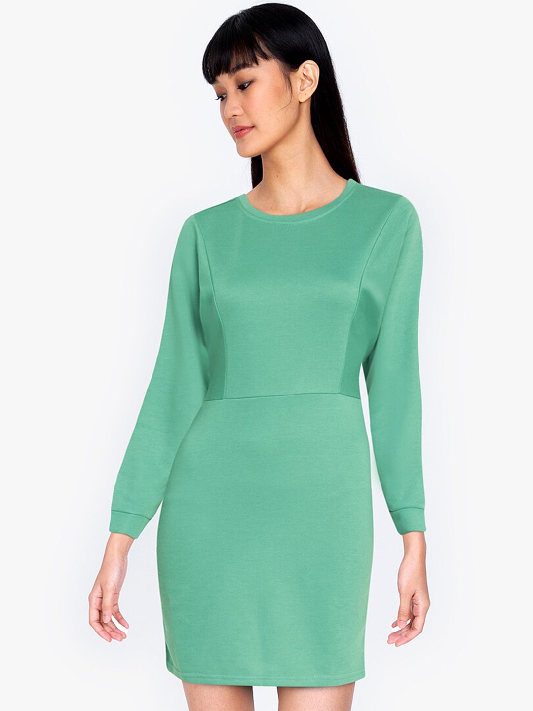 

ZALORA BASICS Women Green Sheath Mini Dress