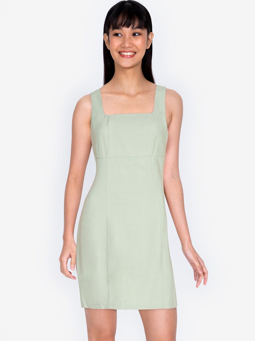 

ZALORA BASICS Green Sheath Mini Dress