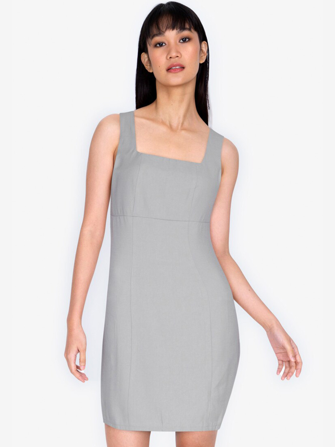 

ZALORA BASICS Woman Grey Sheath Dress