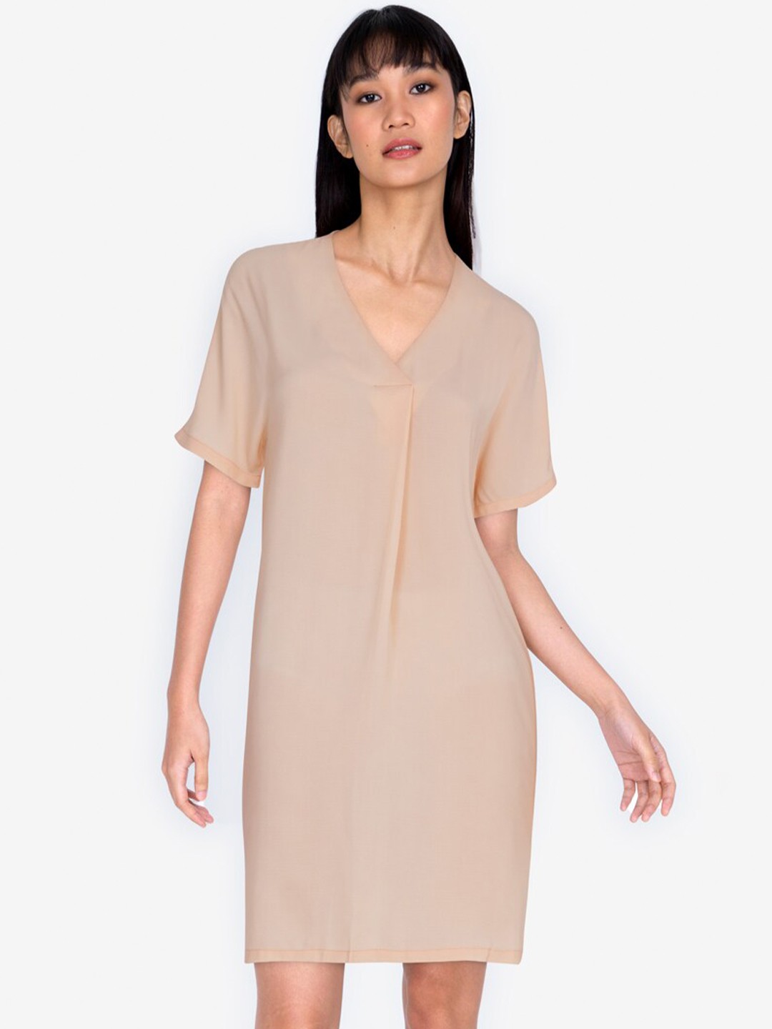 

ZALORA BASICS Woman Beige Sheath Dress