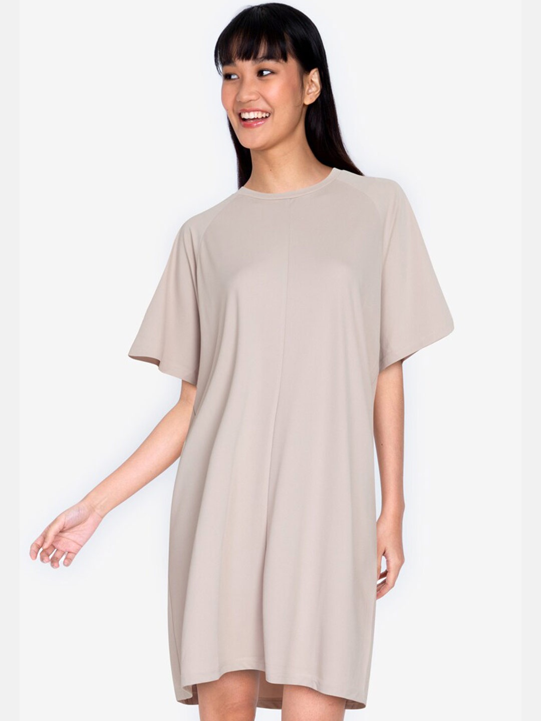 

ZALORA BASICS Beige T-shirt Dress