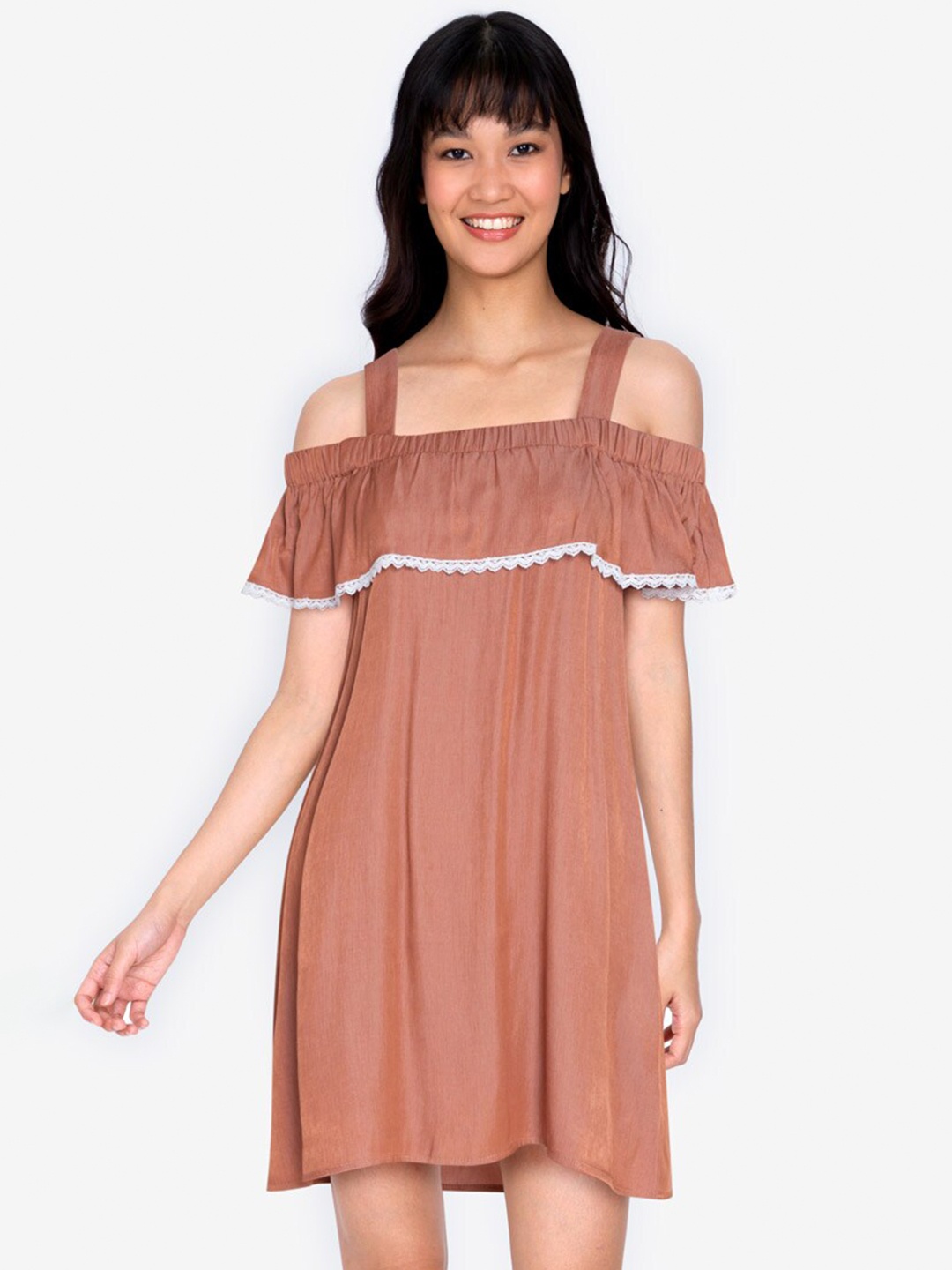 

ZALORA BASICS Brown A-Line Dress