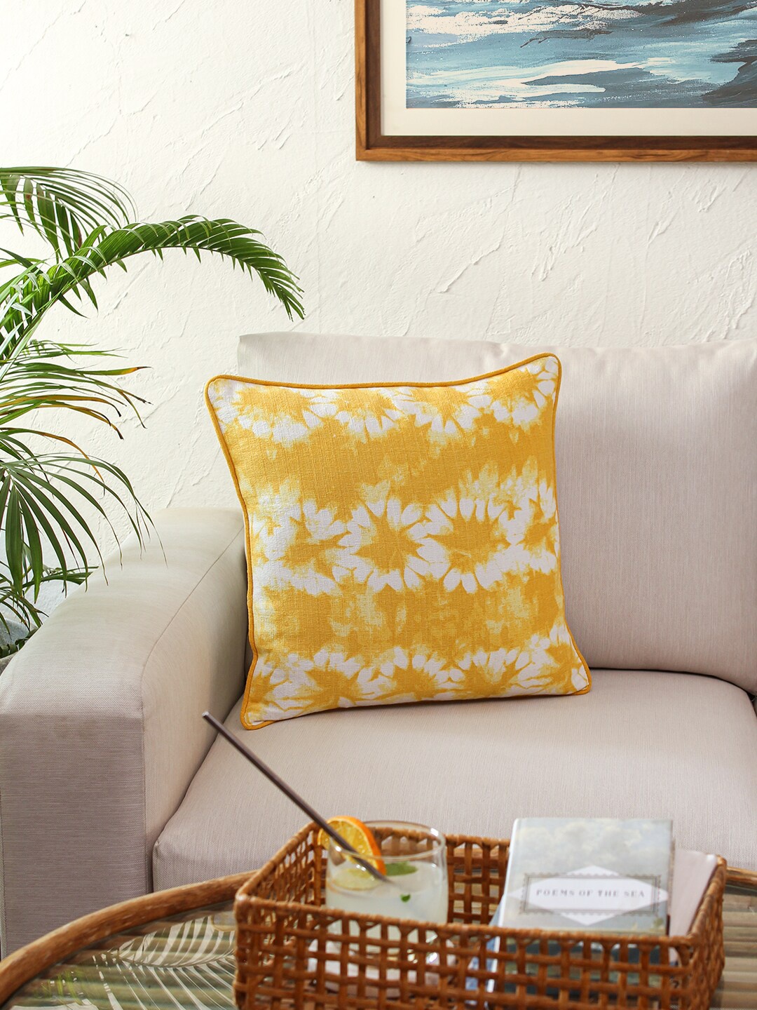 

House This Yellow & White Quirky Square Cushion Covers